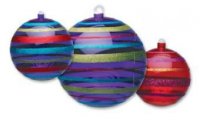 Vánoční koule transparentní červená/fialová, průměr 14 cm