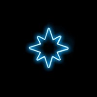 Hvězda modrá 96x100cm 230V
