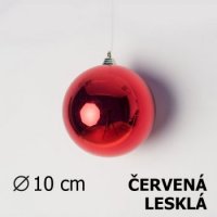 Vánoční koule červená 10cm