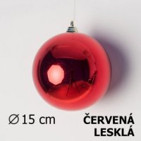 Vánoční koule červená 15cm