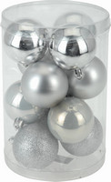 Vánoční koule - set 12ks - stříbrné