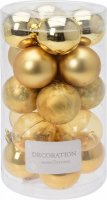 Vánoční koule - set 20ks - zlaté průměr 4cm