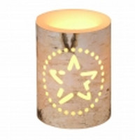 Vánoční LED svíčka s motivem hvězdy - 7,5x7,5x15cm