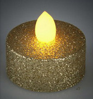 Vánoční LED čajové svíčky - třpytivě zlaté