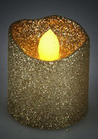 Vánoční LED čajové svíčky maxi - třpytivě zlaté