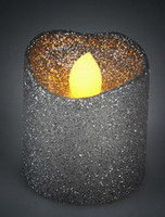 Vánoční LED čajové svíčky maxi - třpytivě stříbrné