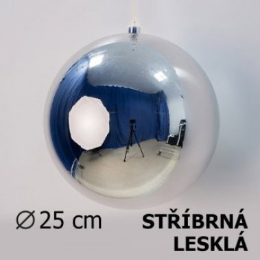 Vánoční koule stříbrná 25cm
