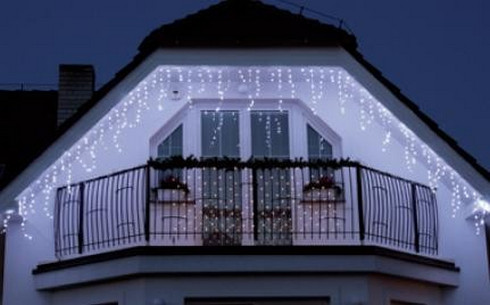 Vánoční světelné LED rampouchy - 24V - studená bílá