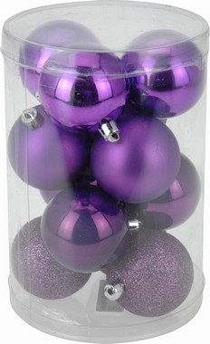 Vánoční koule - set 12ks - fialové