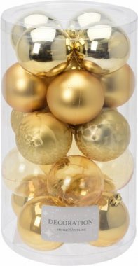 Vánoční koule - set 20ks - zlaté průměr 6cm