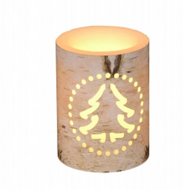 Vánoční LED svíčka s motivem stromku - 7,5x7,5x10cm