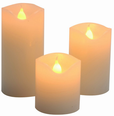 Vánoční LED svíčky set 3ks - bílé ( 5cm, 7,5cm, 10cm )